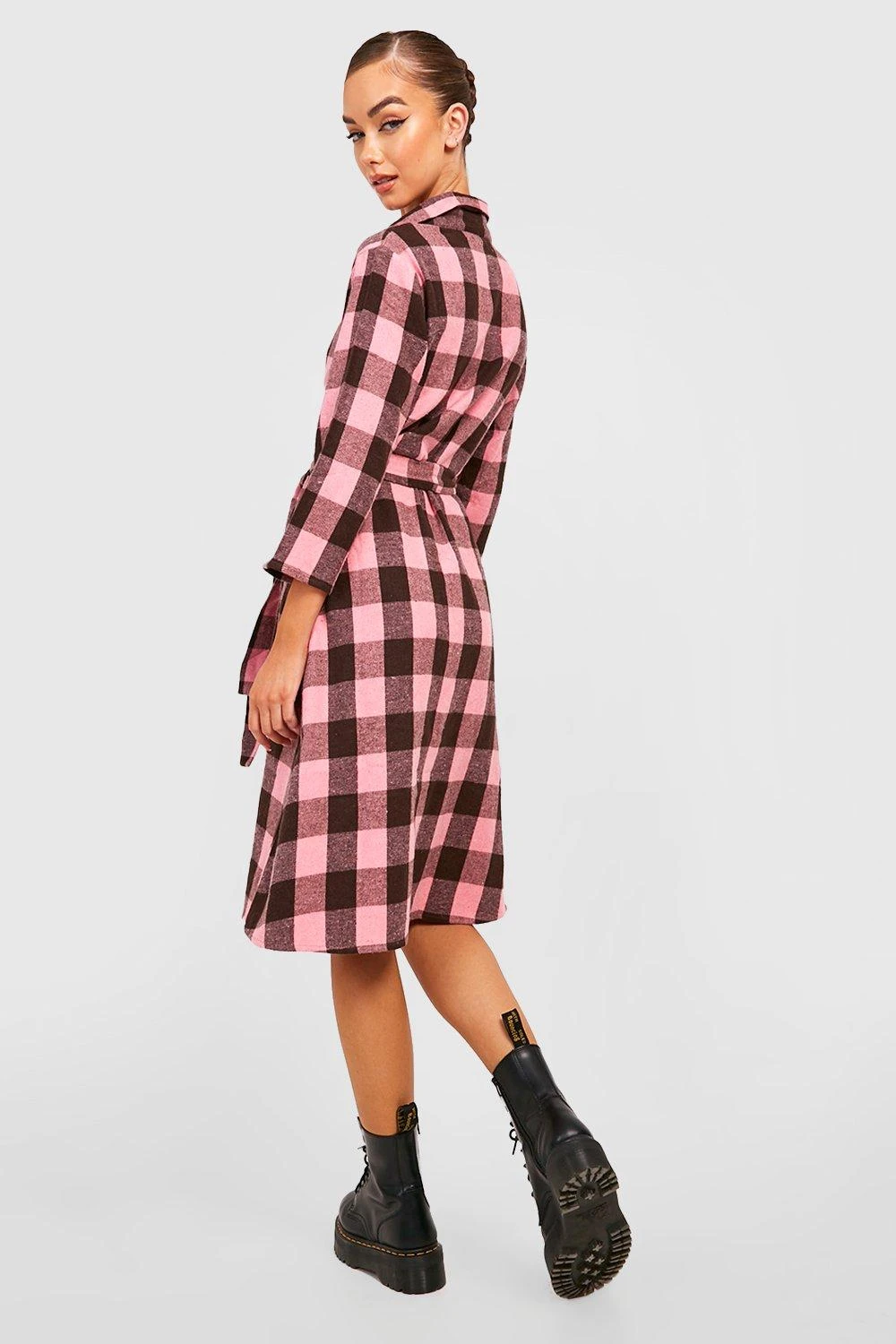 Vestito Camicia Midi A Quadri 2 Vestito Camicia Midi A Quadri - immagine 2