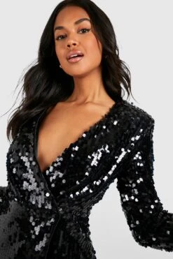 Vestito Blazer Con Paillettes E Spalline Imbottite 7 Vestito Blazer Con Paillettes E Spalline Imbottite -Negozio al dettaglio Vestiti gzz22945 black xl 3