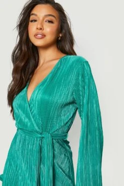 Vestito Scaldacuore Plissettato Con Fondo Arricciato -Negozio al dettaglio Vestiti gzz23171 green xl 3