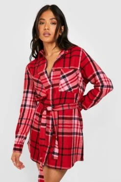 Vestito Camicia Petite Oversize Con Cintura