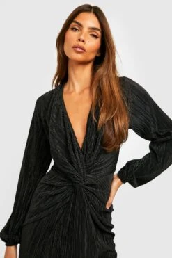 Vestito Plissettato Con Dettagli Attorcigliati -Negozio al dettaglio Vestiti gzz23380 black xl 2