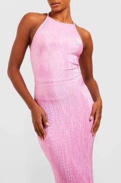Vestito Maxi Tall Plissettato Con Spacco Laterale -Negozio al dettaglio Vestiti gzz23430 hot20pink xl 3