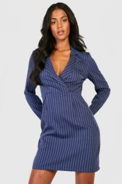 Vestito Blazer Tall A Righe Verticali