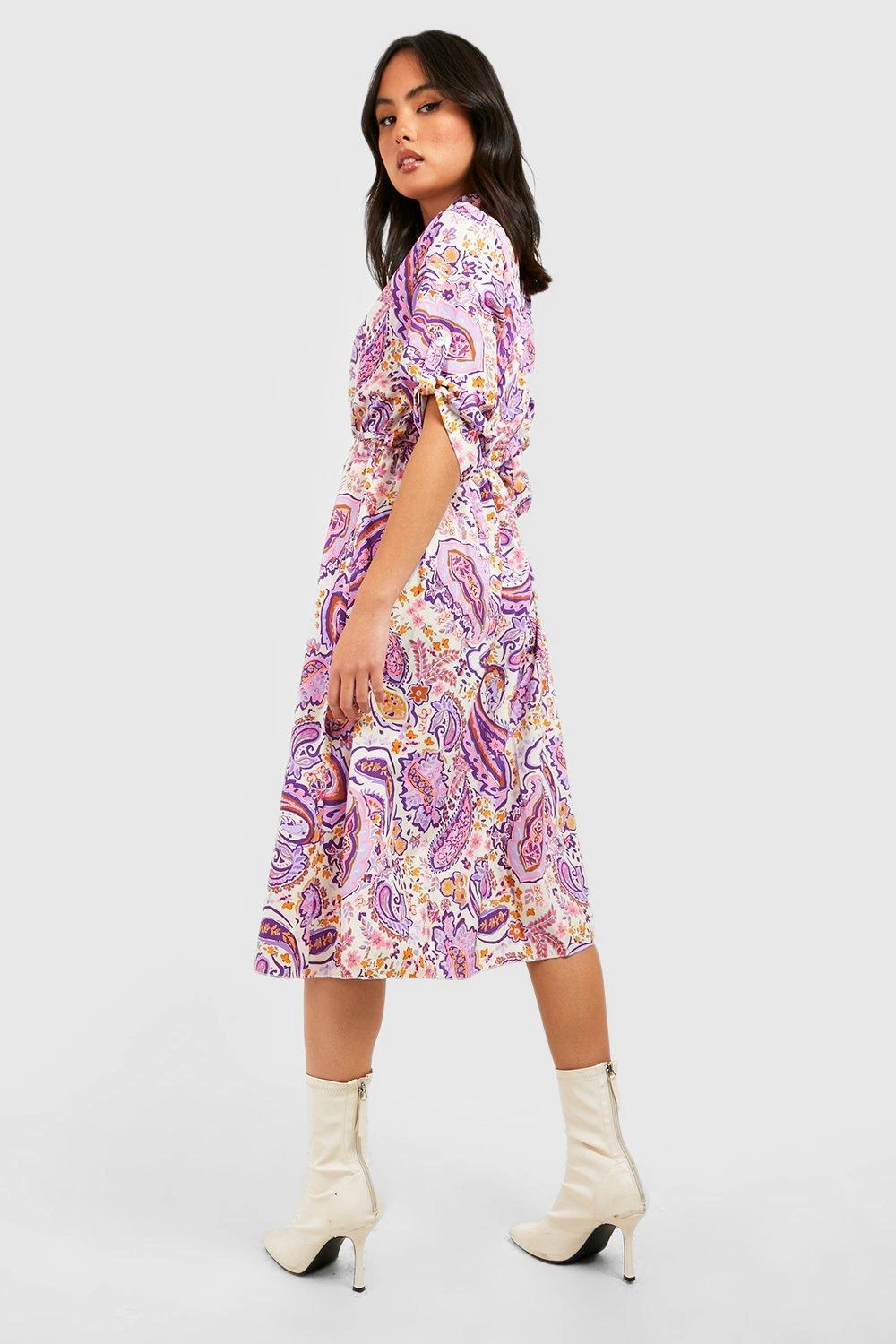 Vestito Camicia Midi In Fantasia Cachemire 2 Vestito Camicia Midi In Fantasia Cachemire - immagine 2