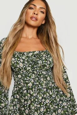 Vestito Skater A Maniche Lunghe A Fiori Con Laccetti 7 Vestito Skater A Maniche Lunghe A Fiori Con Laccetti -Negozio al dettaglio Vestiti gzz23666 black xl 3