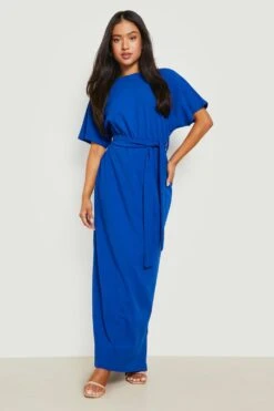 Vestito Maxi Petite Allacciato In Vita Con Scollo A Barchetta E Maniche A Mantella -Negozio al dettaglio Vestiti gzz24072 cobalt xl 2
