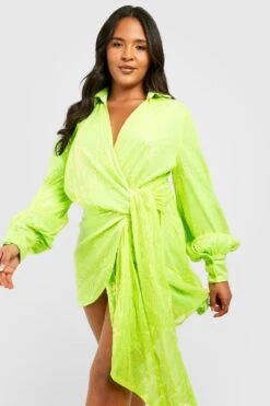 Vestito Scaldacuore Plus Size Con Paillettes In Colori Accesi -Negozio al dettaglio Vestiti gzz24368 lime xl 2