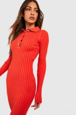 Vestito Maxi In Maglia A Coste Ampie In Due Toni -Negozio al dettaglio Vestiti gzz24410 burnt20orange xl 2