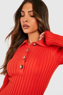 Vestito Maxi In Maglia A Coste Ampie In Due Toni -Negozio al dettaglio Vestiti gzz24410 burnt20orange xl 3