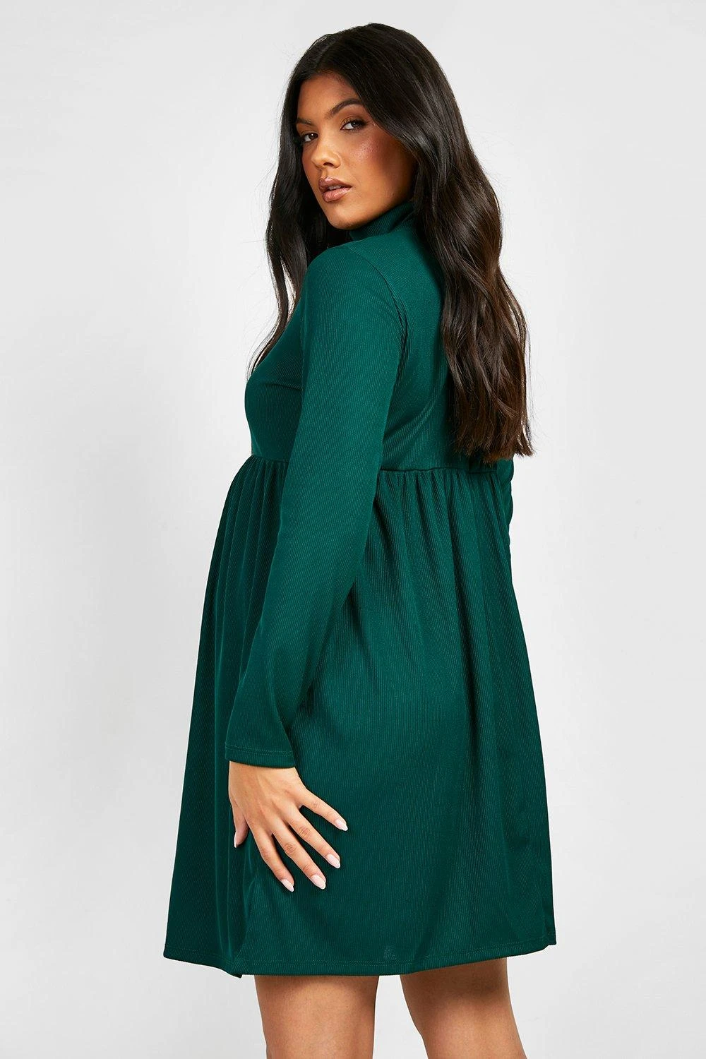 Vestito Grembiule Premaman Con Collo Alto 2 Vestito Grembiule Premaman Con Collo Alto - immagine 2