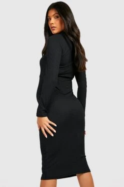 Vestito Midi Premaman Con Collo A Imbuto -Negozio al dettaglio Vestiti gzz24640 black xl 1