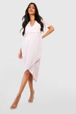 Vestito Scaldacuore Midi Da Cerimonia Premaman Con Dettagli Attorcigliati