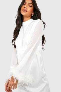 Vestito Midi Premaman Da Cerimonia Con Piume 7 Vestito Midi Premaman Da Cerimonia Con Piume -Negozio al dettaglio Vestiti gzz24648 white xl 3