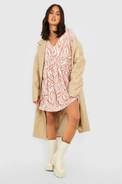 Vestito Grembiule Zebrato Con Scollo Profondo -Negozio al dettaglio Vestiti gzz24754 brown xl 2