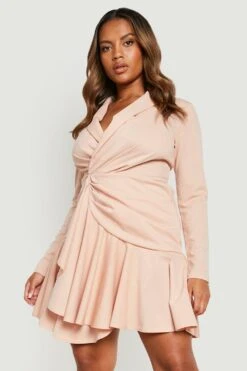 Vestito Blazer Plus Size Con Volant Su Più Livelli