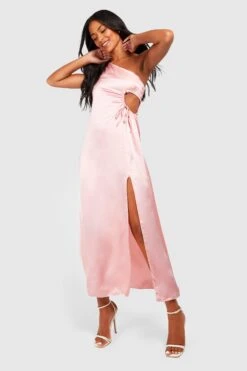 Vestito Maxi Tall Monospalla In Raso Con Ruches 6 Vestito Maxi Tall Monospalla In Raso Con Ruches -Negozio al dettaglio Vestiti gzz25037 rose xl 2