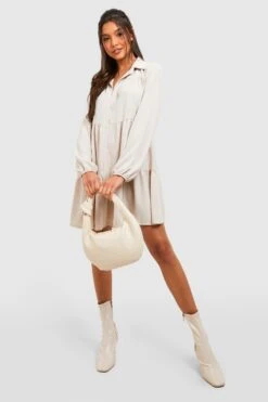 Vestito Camicia A Grembiule Con Balze -Negozio al dettaglio Vestiti gzz25053 sand xl 2