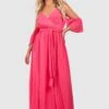 Vestito Maxi Plus Size Da Cerimonia In Chiffon Con Spalle Scoperte