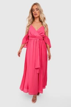 Vestito Maxi Plus Size Da Cerimonia In Chiffon Con Spalle Scoperte -Negozio al dettaglio Vestiti gzz25124 berry xl 2