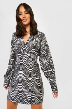 Vestito Camicia Marmorizzato -Negozio al dettaglio Vestiti gzz25227 black xl 2