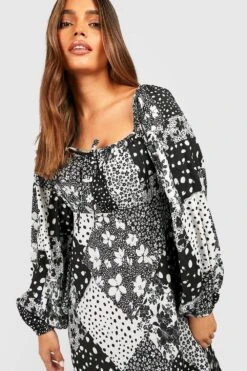 Vestito Midi In Tessuto Con Maniche Ampie -Negozio al dettaglio Vestiti gzz25253 black xl 3