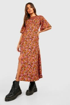 Vestito Midi A Maniche Corte A Fiori -Negozio al dettaglio Vestiti gzz25260 multi xl 2