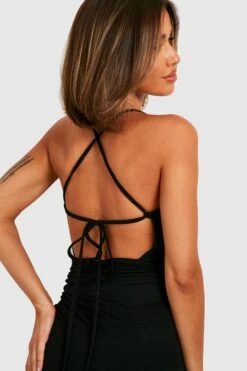 Vestito Con Ruches E Scollo A Cappuccio 7 Vestito Con Ruches E Scollo A Cappuccio -Negozio al dettaglio Vestiti gzz25263 black xl 3