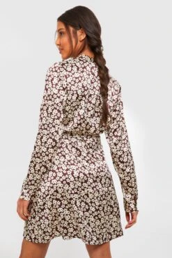 Vestito Camicia In Tessuto A Fiori -Negozio al dettaglio Vestiti gzz25313 brown xl 1