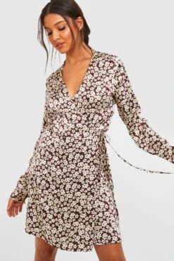 Vestito Camicia In Tessuto A Fiori -Negozio al dettaglio Vestiti gzz25313 brown xl 3