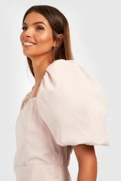 Vestito Maxi In Raso Con Maniche A Sbuffo -Negozio al dettaglio Vestiti gzz25391 champagne xl 3