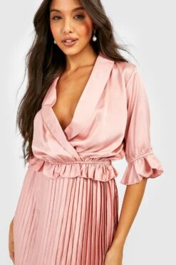 Vestito Skater Midi In Raso A Pieghe 7 Vestito Skater Midi In Raso A Pieghe -Negozio al dettaglio Vestiti gzz25402 rose xl 3