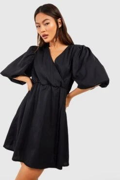 Vestito Scaldacuore Skater Con Maniche A Sbuffo