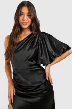 Vestito Camicia Oversize Con Maniche A Palloncino Ad Ala Di Pipistrello -Negozio al dettaglio Vestiti gzz25433 black xl 3