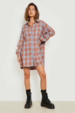 Vestito Camicia Oversize A Quadri