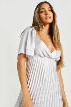 Vestito Scaldacuore Maxi In Raso A Pieghe -Negozio al dettaglio Vestiti gzz25609 silver xl 3