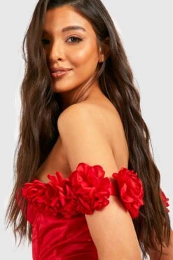 Vestito Maxi A Corsetto A Fiori Con Fondo A Sirena -Negozio al dettaglio Vestiti gzz25734 red xl 3