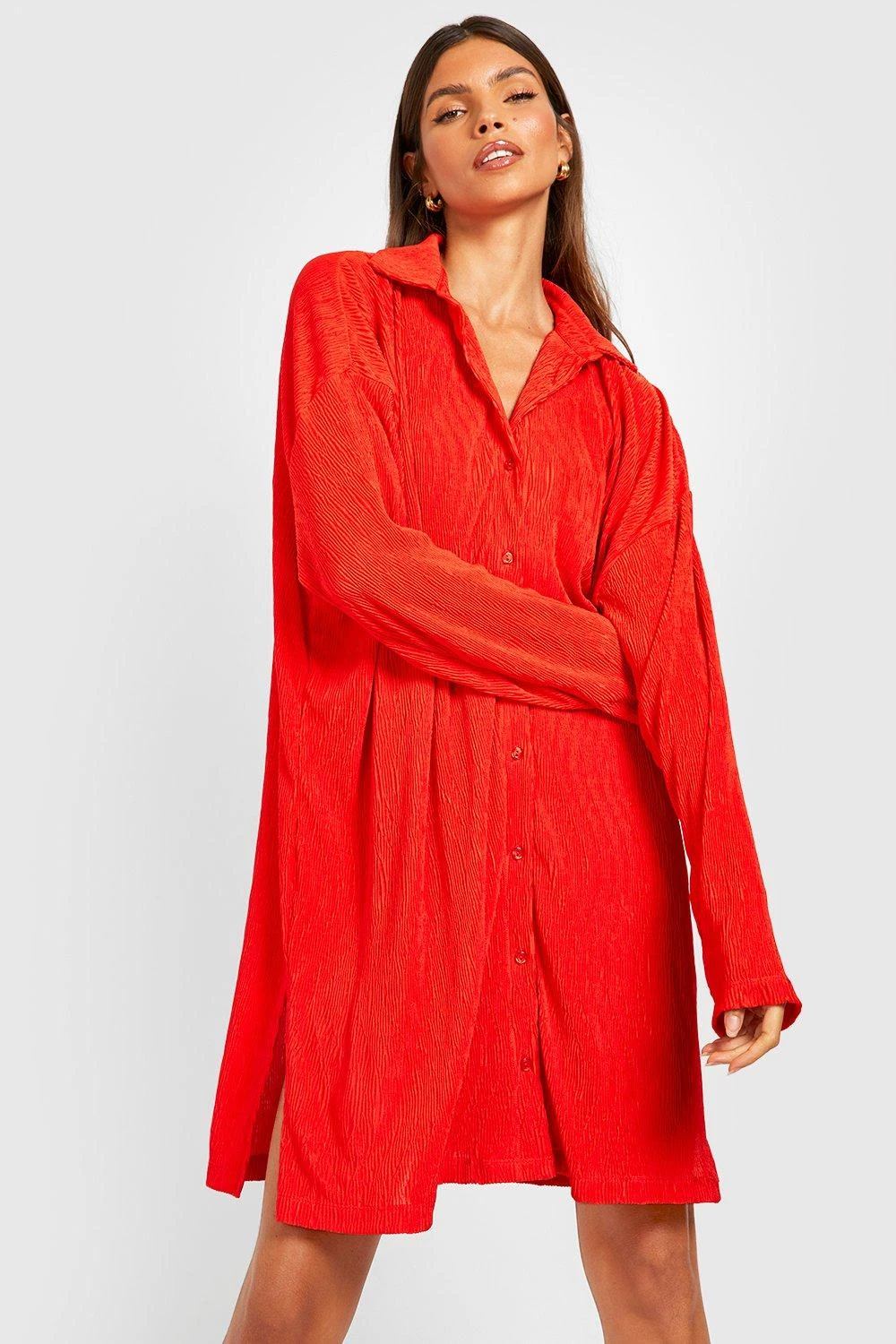 Vestito Camicia Oversize Plissettato 4 Vestito Camicia Oversize Plissettato - immagine 4