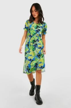 Vestito Skater A Maniche Lunghe Con Volant 6 Vestito Skater A Maniche Lunghe Con Volant -Negozio al dettaglio Vestiti gzz26468 green xl 2