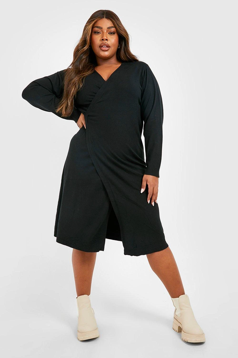 Vestito Scaldacuore Midi Plus Size In Maglia 1 Vestito Scaldacuore Midi Plus Size In Maglia