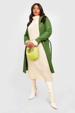 Vestito In Maglia Plus Size A Collo Alto Con Laccetti -Negozio al dettaglio Vestiti gzz26661 stone xl 2