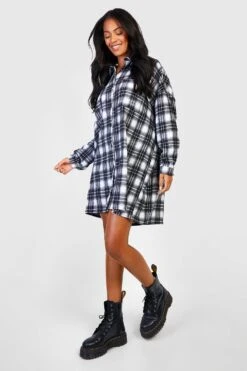 Vestito Camicia A Quadri Tall Oversize -Negozio al dettaglio Vestiti gzz26764 black xl 2