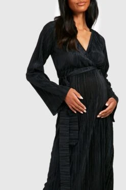 Vestito Scaldacuore Midi Premaman Plissettato -Negozio al dettaglio Vestiti gzz26886 black xl 3