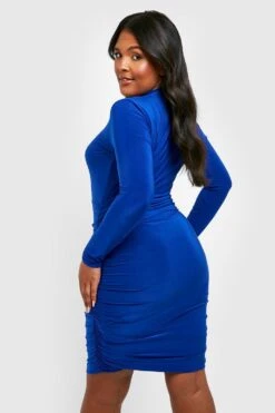 Vestito Plus Size Seducente Su Due Livelli In Fibre Riciclate -Negozio al dettaglio Vestiti gzz26906 blue xl 1