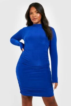 Vestito Plus Size Seducente Su Due Livelli In Fibre Riciclate -Negozio al dettaglio Vestiti gzz26906 blue xl 2