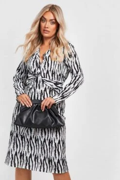 Vestito Camicia Midi Plus Size Zebrato 7 Vestito Camicia Midi Plus Size Zebrato -Negozio al dettaglio Vestiti gzz27170 black xl 3