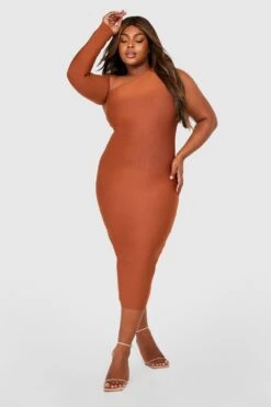 Vestito Midi Plus Size Premium Fasciante Monospalla