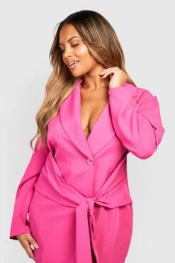 Vestito Camicia Scaldacuore Plus Size In Raso -Negozio al dettaglio Vestiti gzz27332 hot20pink xl 3