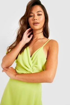 Vestito Maxi Petite Con Dettagli Attorcigliati E Maniche Ad Angelo -Negozio al dettaglio Vestiti gzz27413 lime xl 3