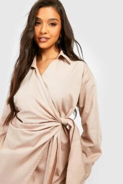 Vestito Camicia Scaldacuore Midi In Cotone Popeline -Negozio al dettaglio Vestiti gzz27582 stone xl 3