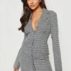 Vestito Blazer In Pied-de-poule Con Dettagli Stile Corsetto